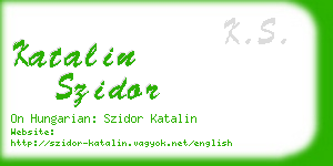 katalin szidor business card